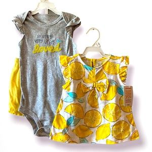 CARTERS 🍋 Lemon Love Top & Bottom Set of 3